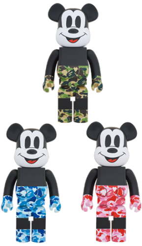 ベアブリック 1000％ BE@RBRICK BAPE MICKEY MOUSE ベイプ ミッキーマウス  3色セット