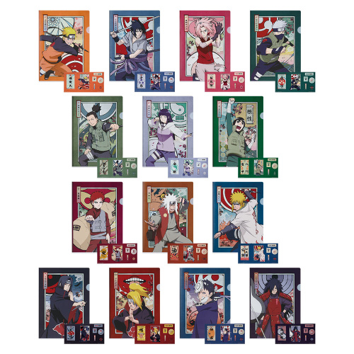 一番くじ NARUTOP99 豪華絢爛忍絵巻 F賞 クリアファイル＆ステッカー 全14種セット