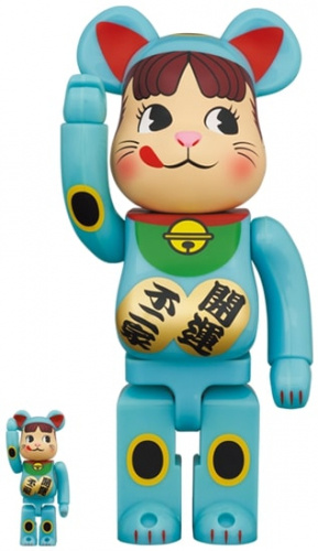 ベアブリック 400％ BE@RBRICK 招き猫 ペコちゃん 青蓄光 100％ ＆ 400％