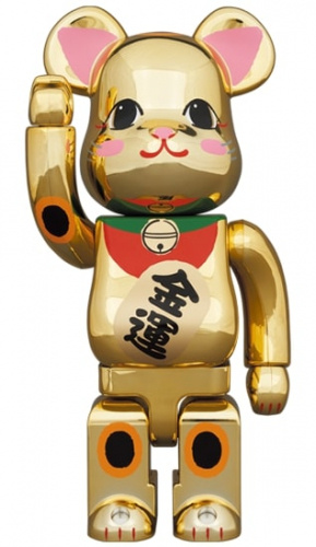 ベアブリック 400％ BE@RBRICK 招き猫 金運 金メッキ 弐