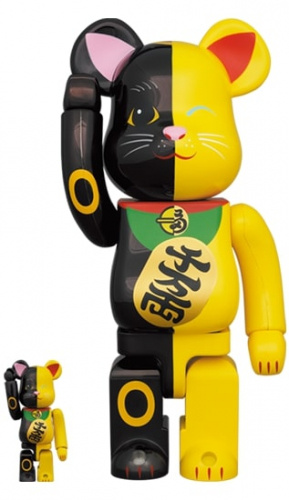 ベアブリック 400％ BE@RBRICK 招き猫 黒×黄 100％ & 400％