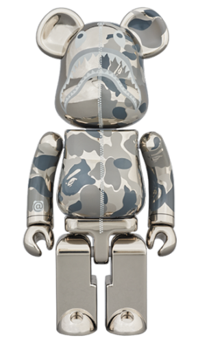 超合金 BAPE(R) CAMO SHARK BE@RBRICK SILVER