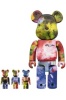 BE＠RBRICK ベアブリック 100％ & 400％ PUSHEAD 3 different colors 4 PC SET