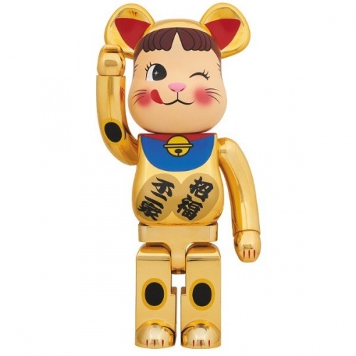 ベアブリック 1000％ BE@RBRICK 招き猫 ペコちゃん 金メッキ弐