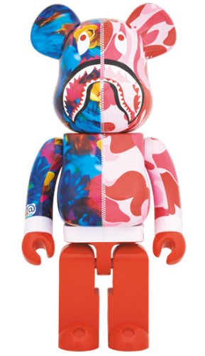 ベアブリック 1000％ BE@RBRICK BAPE(R) × M / mika ninagawa SHARK ピンク