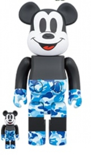 ベアブリック 400％ BE@RBRICK BAPE(R) MICKEY MOUSE 100％ & 400％ BLUE