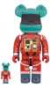 ベアブリック 400％ BE@RBRICK SPACE SUIT GREEN HELMET & ORANGE SUIT Ver.100％ & 400％