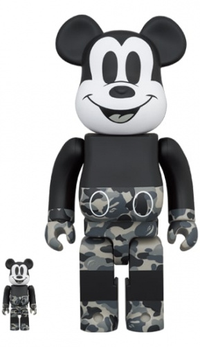 ベアブリック 400％ BE@RBRICK BAPE(R) MICKEY MOUSE MONOTONE Ver. 100％ & 400％ ミッキーマウス