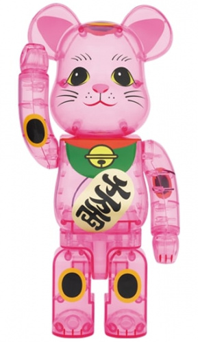 ベアブリック 400％ BE@RBRICK 招き猫 桃色透明