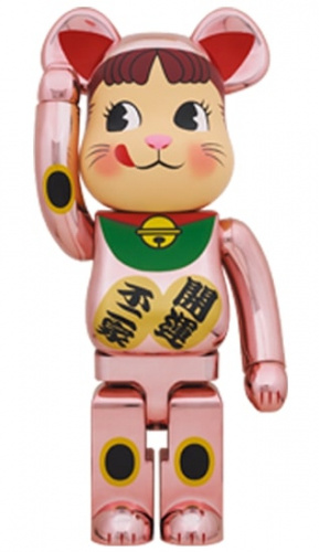 ベアブリック 1000％ BE@RBRICK 招き猫 ペコちゃん 桃金メッキ