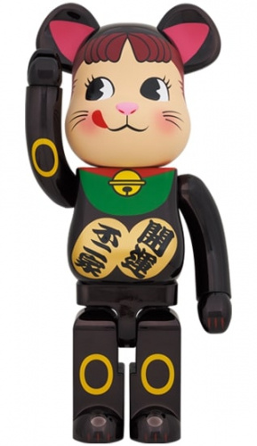 ベアブリック 1000％ BE@RBRICK 招き猫 ペコちゃん 黒メッキ