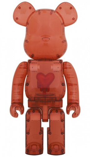 ベアブリック 1000％ BE@RBRICK Emotionally Unavailable Clear Red Heart