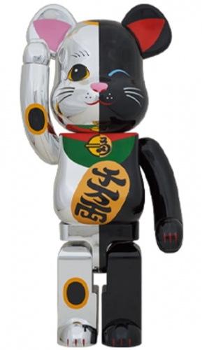 ベアブリック 1000％ BE@RBRICK 招き猫 銀×黒