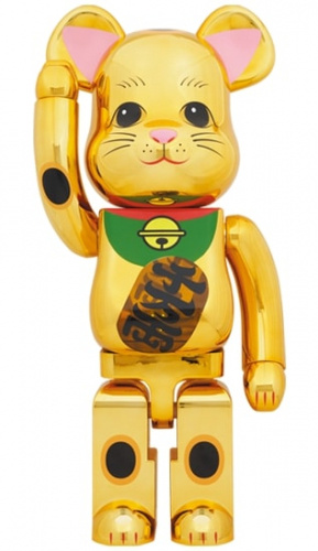 ベアブリック 1000％ BE@RBRICK 招き猫 金メッキ 発光