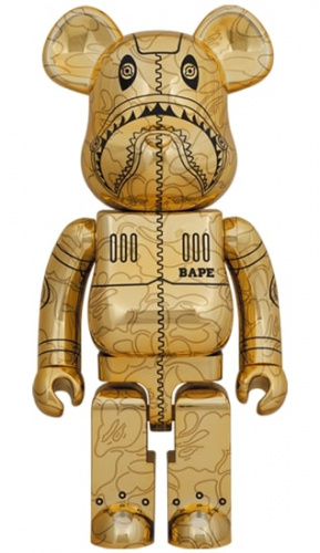 ベアブリック 1000％ BE@RBRICK SORAYAMA × BAPE(R) CAMO SHARK GOLD