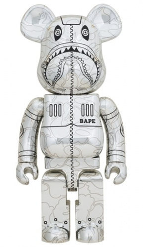 ベアブリック 1000％ BE@RBRICK SORAYAMA × BAPE(R) CAMO SHARK SILVER