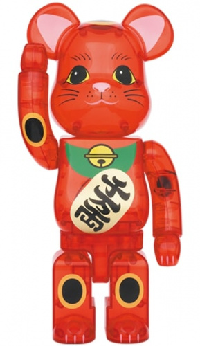 ベアブリック 400％ BE@RBRICK 招き猫 梅透明