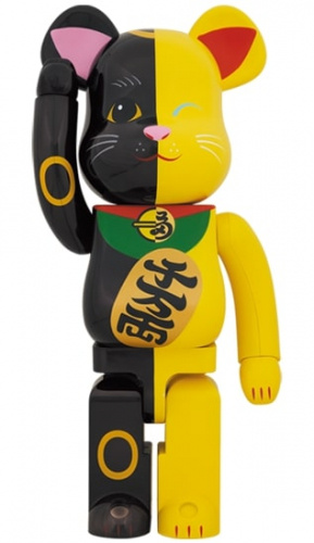 ベアブリック 1000％ BE@RBRICK 招き猫 黒×黄