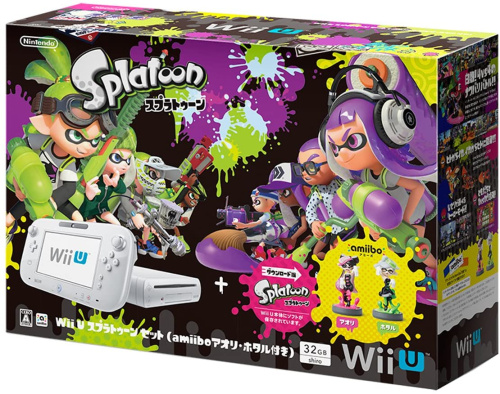 [WiiU]Wii U 本体 スプラトゥーン セット(amiibo アオリ・ホタル付き)(Wii Uプレミアムセット shiro/シロ/白 同梱)(WUP-S-WAHT)