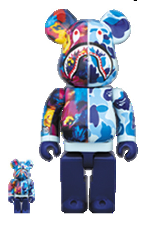 ベアブリック 400％ BE@RBRICK BAPE(R) × M / mika ninagawa SHARK 100％ & 400％ B