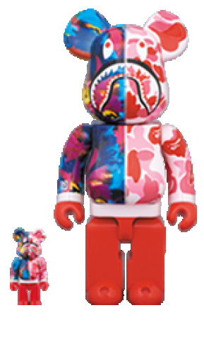 ベアブリック 400％ BE@RBRICK BAPE(R) × M / mika ninagawa SHARK 100％ & 400％ R