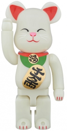 BE＠RBRICK ベアブリック 400％ 招き猫 蓄光 白