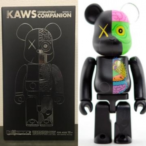 BE@RBRICK ベアブリック  400% KAWS  ORIGINAL FAKE COMPANION 人体模型 OriginalFake 3rdカラー BLACK 黒