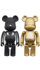 BE@RBRICK 超合金 mastermind JAPAN 2pack SILVER STRIPE ＆ CHROME GOLD