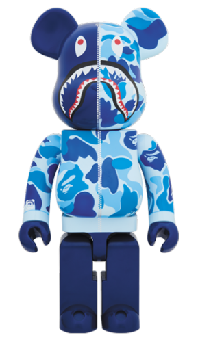 ベアブリック 1000％ BAPE(R) CAMO SHARK BE@RBRICK ブルー