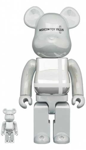 ベアブリック 400％ BE@RBRICK MEDICOM TOY PLUS WHITE CHROME Ver. 100％ & 400％