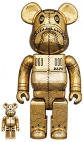 ベアブリック 400％ BE@RBRICK SORAYAMA × BAPE(R) CAMO SHARK 100％ & 400％ GOLD